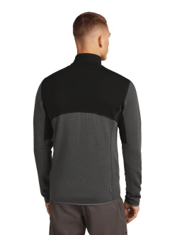 Kurtka termoaktywna Icebreaker Merino Blend 400 RealFleece Descender LS Zip czarno-szara
