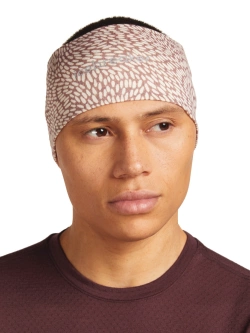 Opaska Icebreaker Merino 200 Oasis Headband Flock Forms AOP różowo-biała