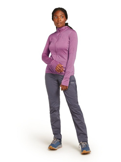 Bluza damska z zamkiem i kapturem Icebreaker 200 Realfleece Descender fioletowa