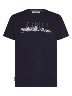 Koszulka termoaktywna z krótkim rękawem Icebreaker Merino 150 Tech Lite SS Tee The Peaks granatowa