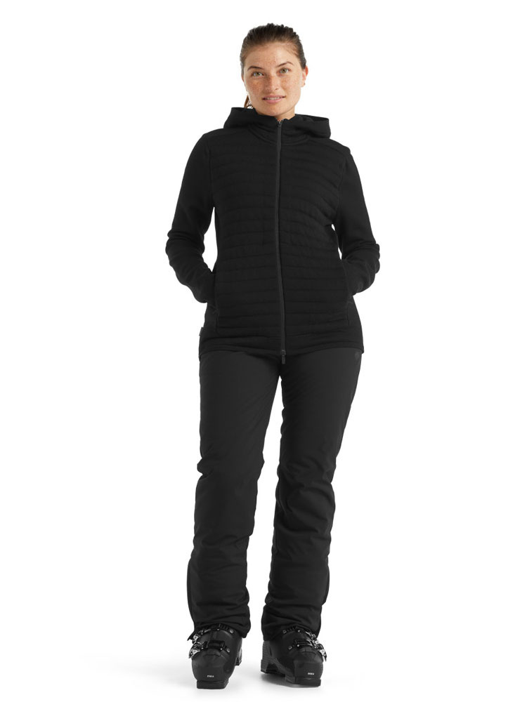 Bluza damska Icebreaker ZoneKnit LS Zip Hoodie czarna