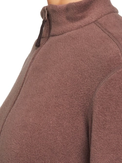Bluza termoaktywna damska z zamkiem Icebreaker Merino Blend 800 RealFleece Classic Pile LS Zip brązowa