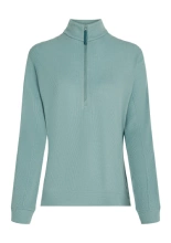 Dzianinowa koszulka termoaktywna damska Icebreaker Merino Blend 260 Waffle Knit Wander LS Half Zip z długim rękawem jasnoniebieska