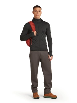Bluza termoaktywna z kapturem Icebreaker Merino Blend 200 RealFleece Descender LS Zip Hoodie szara