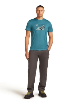Koszulka termoaktywna z krótkim rękawem Icebreaker Merino 150 Tech Lite SS Tee In The Wild niebieska