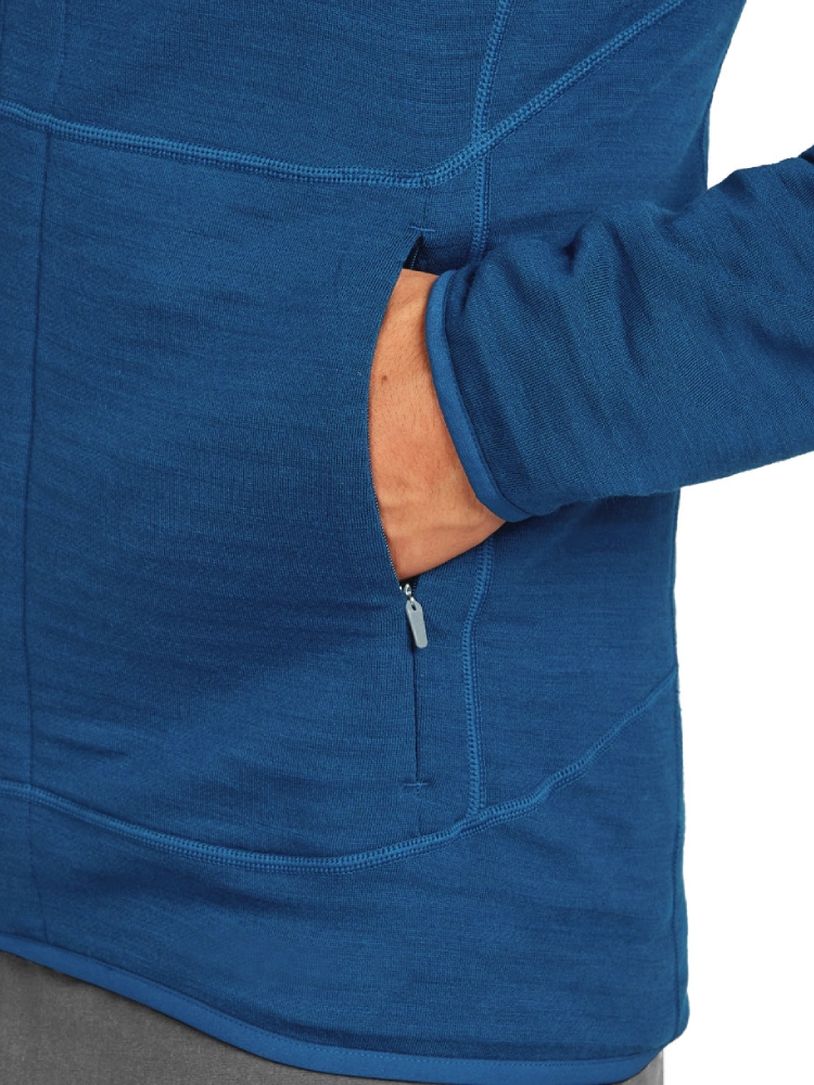 Kurtka termoaktywna Icebreaker Merino Blend 400 RealFleece Descender LS Zip ciemnoniebieska