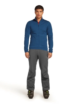 Kurtka termoaktywna Icebreaker Merino Blend 400 RealFleece Descender LS Zip ciemnoniebieska