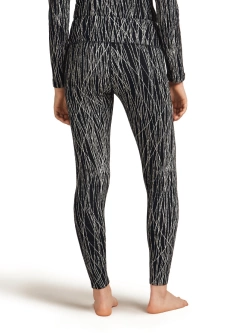 Legginsy termoaktywne damskie Icebreaker Merino 260 Tech Vertex High Rise Delta Lines AOP czarno-białe