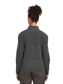 Bluza termoaktywna damska z zamkiem Icebreaker Merino Blend 800 RealFleece Classic Pile LS Zip szara