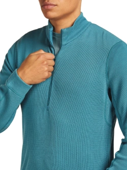 Dzianinowa koszulka termoaktywna z półzamkiem Icebreaker Merino Blend 260 Waffle Knit Wander LS Half Zip z długim rękawem niebieski