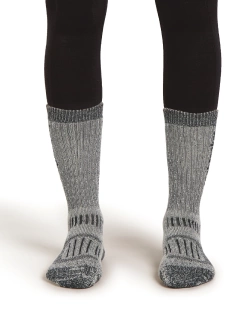 Skarpety termoaktywne damskie Icebreaker Merino Hike+ Mountaineer Mid Calf czarno-szare
