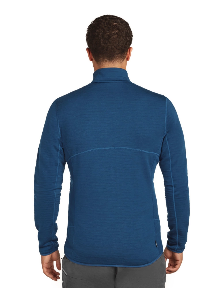 Kurtka termoaktywna Icebreaker Merino Blend 400 RealFleece Descender LS Zip ciemnoniebieska