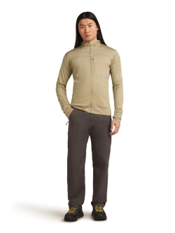 Bluza termoaktywna z kapturem Icebreaker Merino Blend 300 RealFleece Descender LS Zip Hoodie beżowa