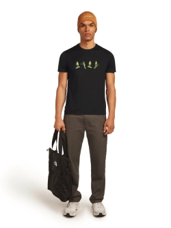 Koszulka termoaktywna z krótkim rękawem Icebreaker Merino 150 Tech Lite SS Tee Snow Day czarna