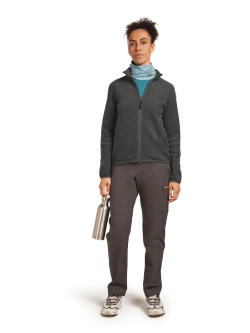 Bluza termoaktywna damska z zamkiem Icebreaker Merino Blend 800 RealFleece Classic Pile LS Zip szara