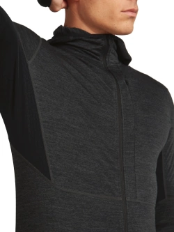 Bluza termoaktywna z kapturem Icebreaker Merino Blend 200 RealFleece Descender LS Zip Hoodie szara