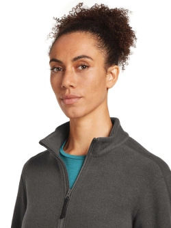 Bluza termoaktywna damska z zamkiem Icebreaker Merino Blend 800 RealFleece Classic Pile LS Zip szara
