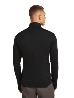 Bluza termoaktywna z zamkiem Icebreaker Merino Blend 300 RealFleece Descender LS Zip czarna