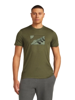Koszulka termoaktywna z krótkim rękawem Icebreaker Merino 150 Tech Lite SS Tee In The Wild zielona