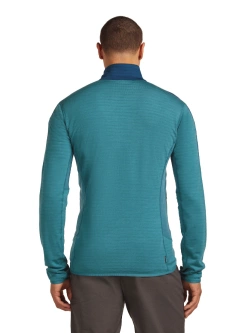 Bluza termoaktywna z zamkiem Icebreaker Merino Blend 300 RealFleece Descender LS Zip niebieska
