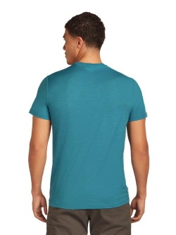 Koszulka termoaktywna z krótkim rękawem Icebreaker Merino 150 Tech Lite SS Tee Mountain Pulse niebieska