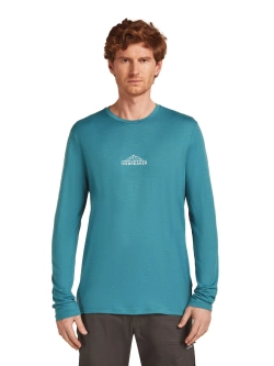 Koszulka termoaktywna z długim rękawem Icebreaker Merino 150 Tech Lite LS Tee Road To Cook niebieska