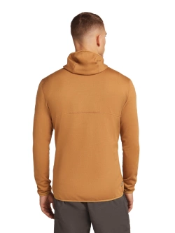 Bluza termoaktywna zapinana na zamek Icebreaker 560 Realfleece Elemental z kapturem jasnopomarańczowa