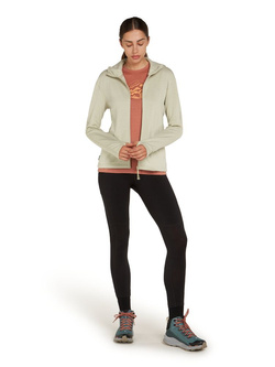Bluza termoaktywna damska z zamkiem i kapturem Icebreaker 360 RealFleece Elemental kremowa
