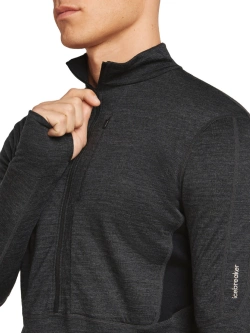Bluza termoaktywna z zamkiem 1/2 Icebreaker Merino Blend 200 RealFleece Descender LS Half Zip ciemnoszara