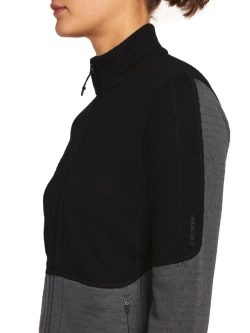 Kurtka termoaktywna damska Icebreaker Merino Blend 400 RealFleece Descender LS Zip czarno-szara
