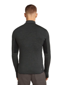 Bluza termoaktywna z zamkiem 1/2 Icebreaker Merino Blend 200 RealFleece Descender LS Half Zip ciemnoszara