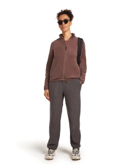 Bluza termoaktywna damska z zamkiem Icebreaker Merino Blend 800 RealFleece Classic Pile LS Zip brązowa