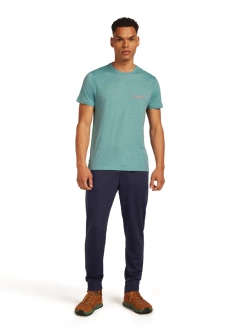 Koszulka termiczna z krótkim rękawem Icebreaker Merino 150 Tech Lite SS Tee IB Wordmark jasnoniebieska