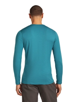 Koszulka termoaktywna z długim rękawem Icebreaker Merino 200 Oasis LS Crewe Elevation Line niebieska