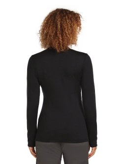Koszulka termoaktywna damska Icebreaker Merino 300 Original LS Half Zip z długim rękawem czarna