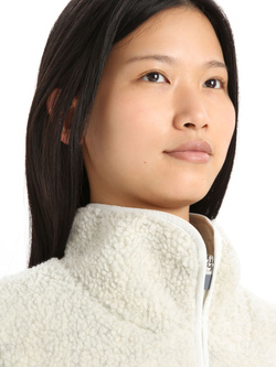 Bluza damska Icebreaker RealFleece High Pile LS Zip kremowa