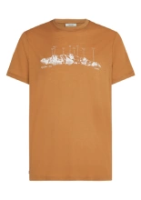 Koszulka termoaktywna z krótkim rękawem Icebreaker Merino 150 Tech Lite SS Tee The Peaks pomarańczowa