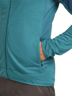 Bluza termoaktywna z zamkiem Icebreaker Merino Blend 300 RealFleece Descender LS Zip niebieska