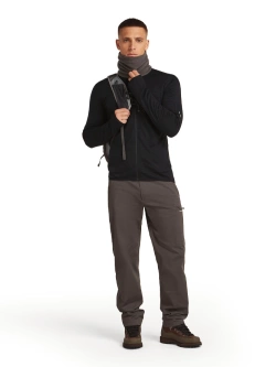 Bluza termoaktywna z zamkiem Icebreaker Merino Blend 300 RealFleece Descender LS Zip czarna