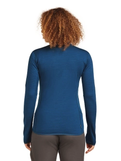 Bluza termoaktywna damska z zamkiem Icebreaker Merino Blend 300 RealFleece Descender LS Zip ciemnoniebieska