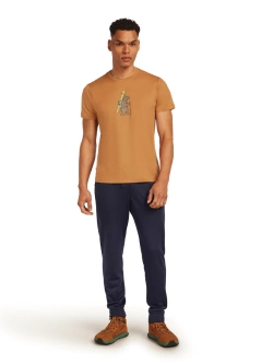 Koszulka termiczna z krótkim rękawem Icebreaker Merino 150 Tech Lite SS Tee Bear Tour musztardowa