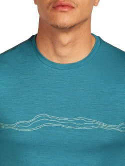 Koszulka termoaktywna z krótkim rękawem Icebreaker Merino 150 Tech Lite SS Tee Mountain Pulse niebieska