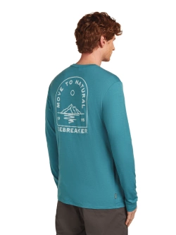 Koszulka termoaktywna z długim rękawem Icebreaker Merino 150 Tech Lite LS Tee Road To Cook niebieska