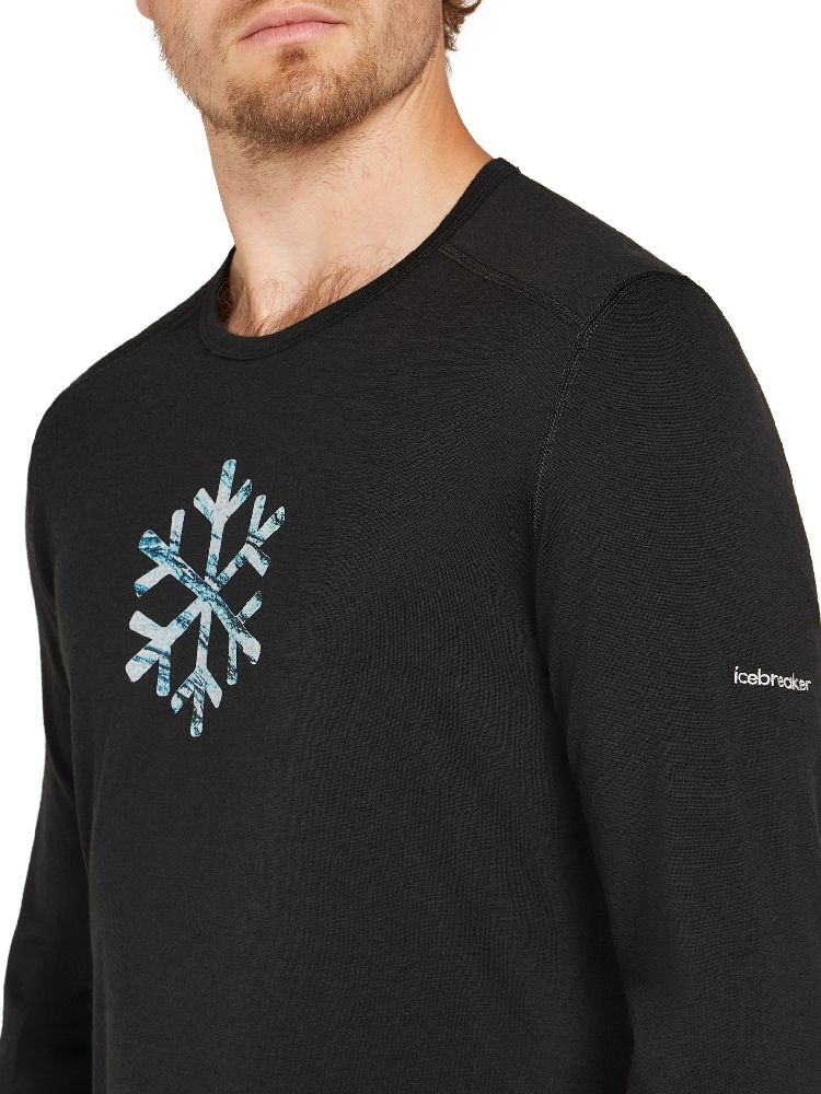 Koszulka termoaktywna z długim rękawem Icebreaker 200 Oasis LS Crewe POW czarna