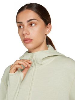 Bluza termoaktywna damska z zamkiem i kapturem Icebreaker 360 RealFleece Elemental kremowa