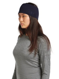 Opaska Icebreaker Merino 200 Oasis Headband Flock Forms AOP granatowa