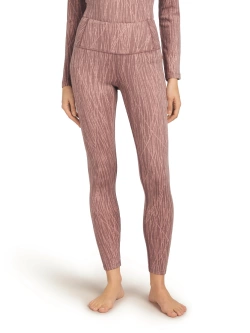 Legginsy termoaktywne damskie Icebreaker Merino 260 Tech Vertex High Rise Delta Lines AOP różowe