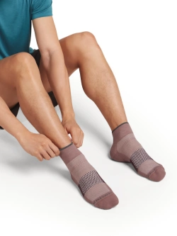 Skarpety termoaktywne Icebreaker Multisport Mini Light różowo-bordowe