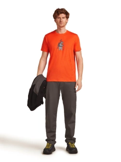 Koszulka termiczna z krótkim rękawem Icebreaker Merino 150 Tech Lite SS Tee Bear Tour czerwona