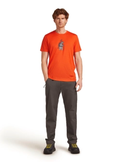 Koszulka termiczna z krótkim rękawem Icebreaker Merino 150 Tech Lite SS Tee Bear Tour czerwona